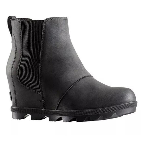 Sorel Shoes - SOREL Boots 9 JOAN OF ARCTIC II CHELSEA Hidden Wedge Lug Black Ankle Waterproof